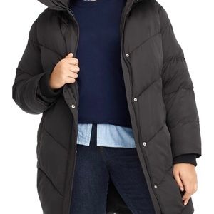 NWT J.Crew The Chevron Black Long Puffer Coat